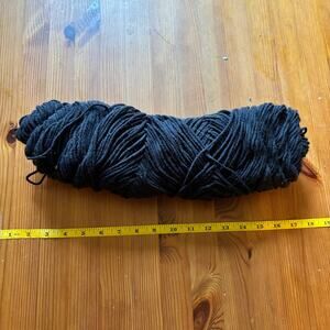 Black Acrylic Yarn 6 oz Partial Skein Knitting Crochet